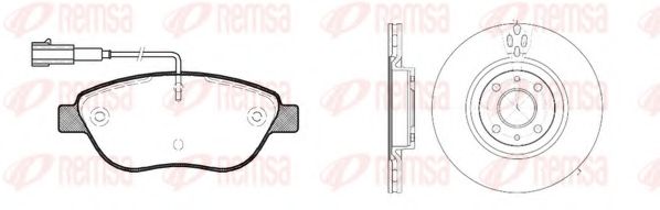 Комплект тормозов, дисковый тормозной механизм REMSA 8859.00