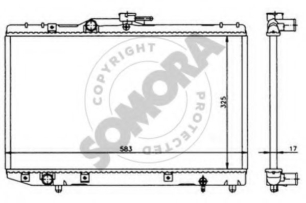 Радиатор, охлаждение двигателя SOMORA 310040