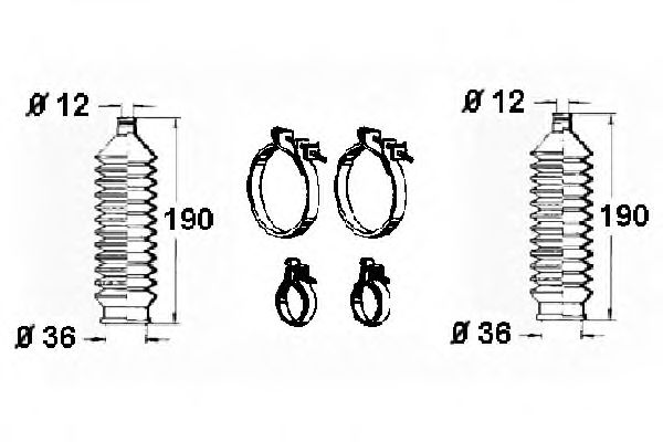 Комплект пылника, рулевое управление OCAP 0901639