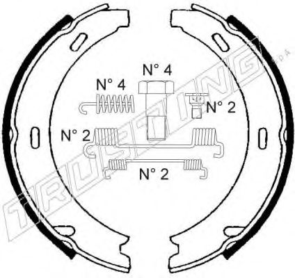 Комплект тормозных колодок, стояночная тормозная система TRUSTING 052.121K