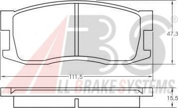 Комплект тормозных колодок, дисковый тормоз A.B.S. 36165