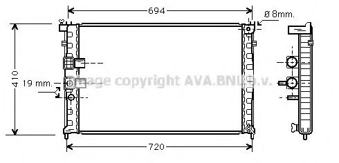 Радиатор, охлаждение двигателя AVA QUALITY COOLING PEA2232