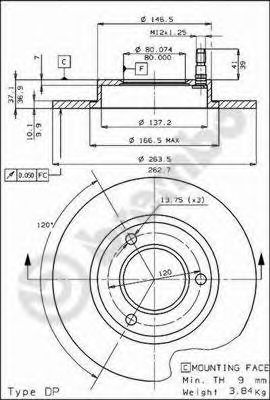 Тормозной диск BRECO BS 7239