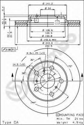 Тормозной диск BRECO BS 7886