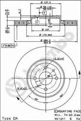 Тормозной диск BRECO BS 7974