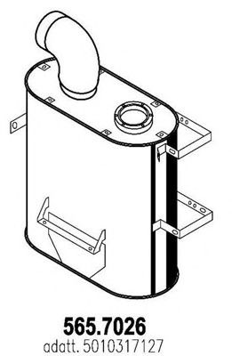 Средний / конечный глушитель ОГ ASSO 565.7026