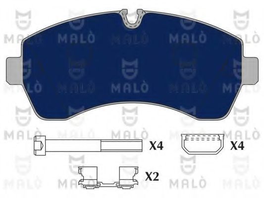 Комплект тормозных колодок, дисковый тормоз MALÒ 1050619