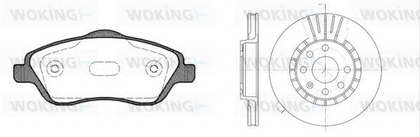 Комплект тормозов, дисковый тормозной механизм WOKING 86743.04