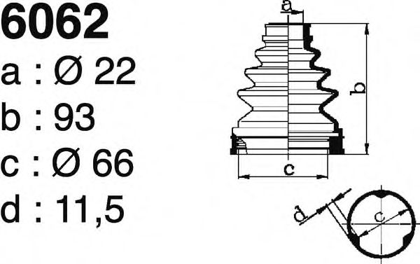 Комплект пылника, приводной вал DEPA 6062