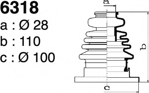 Комплект пылника, приводной вал DEPA 6318