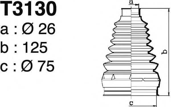 Комплект пылника, приводной вал DEPA T3130