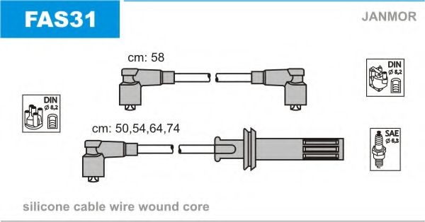 Комплект проводов зажигания JANMOR FAS31