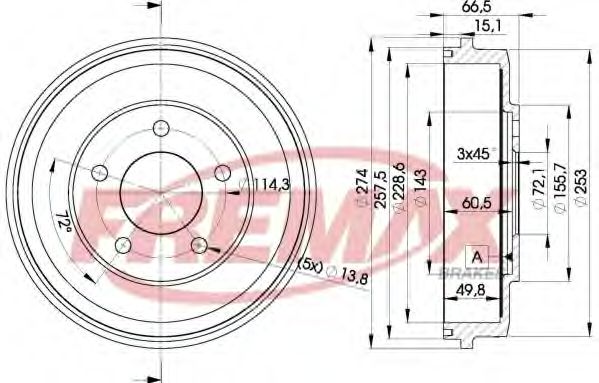 Тормозной барабан FREMAX BD-6544