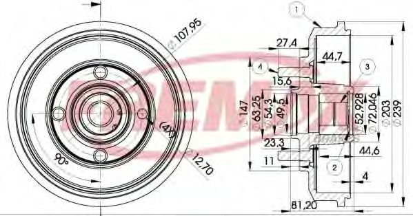 Тормозной барабан FREMAX BD-8009