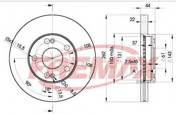 Тормозной диск KAWE 37772