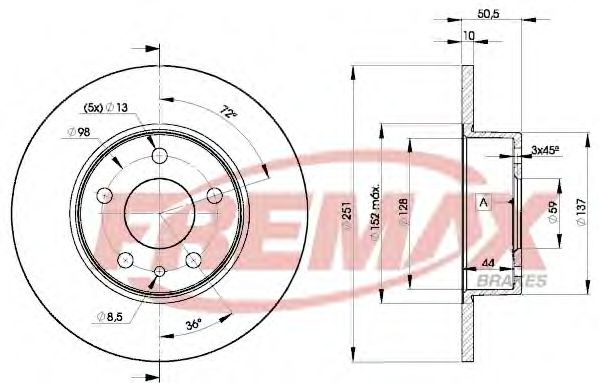 Тормозной диск FREMAX BD-8684