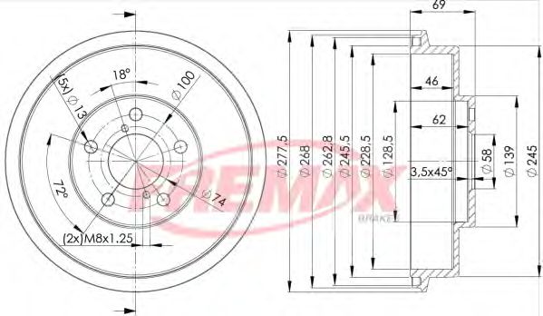 Тормозной барабан FREMAX BD-4703