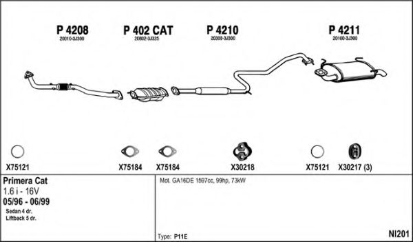 Система выпуска ОГ FENNO NI201
