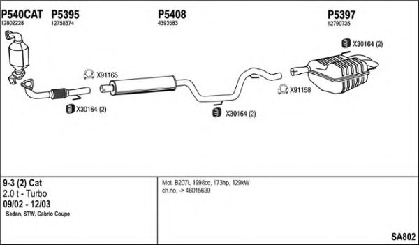 Система выпуска ОГ FENNO SA802
