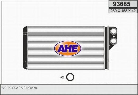 Теплообменник, отопление салона AHE 93685