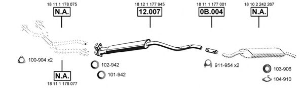 Система выпуска ОГ ASMET BM121355