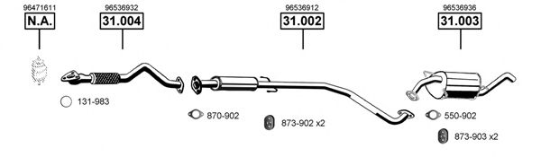 Система выпуска ОГ ASMET CV310090
