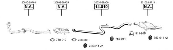 Система выпуска ОГ ASMET NI142350