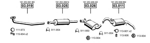 Система выпуска ОГ ASMET VA031480