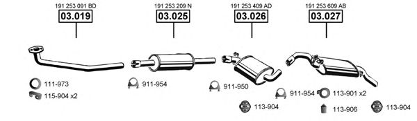 Система выпуска ОГ ASMET VA031485