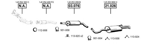 Система выпуска ОГ ASMET VA032630