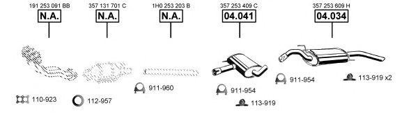 Система выпуска ОГ ASMET VA034095