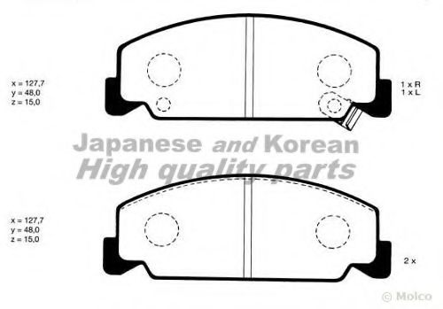 Комплект тормозных колодок, дисковый тормоз ASHUKI H025-80