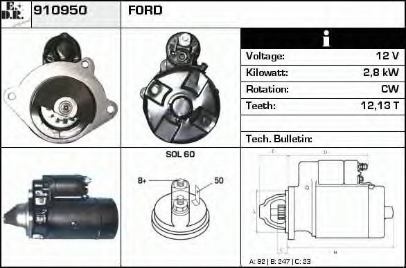 Стартер EDR 910950