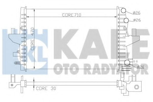 Радиатор, охлаждение двигателя KALE OTO RADYATÖR 354100