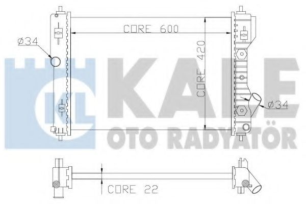 Радиатор, охлаждение двигателя KALE OTO RADYATÖR 355000