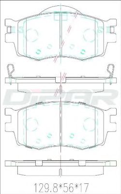 Комплект тормозных колодок, дисковый тормоз DITAS DFB2292
