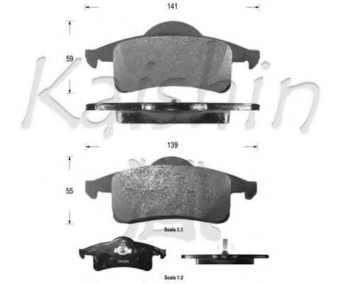 Комплект тормозных колодок, дисковый тормоз KAISHIN D10026
