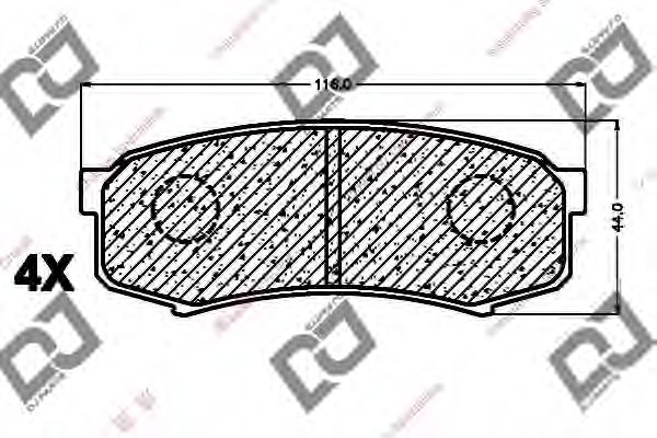 Комплект тормозных колодок, дисковый тормоз DJ PARTS BP1009