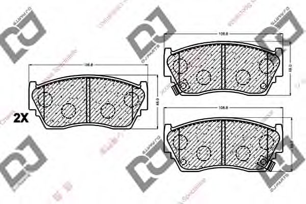 Комплект тормозных колодок, дисковый тормоз DJ PARTS BP1014