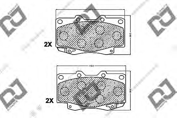 Комплект тормозных колодок, дисковый тормоз DJ PARTS BP1044