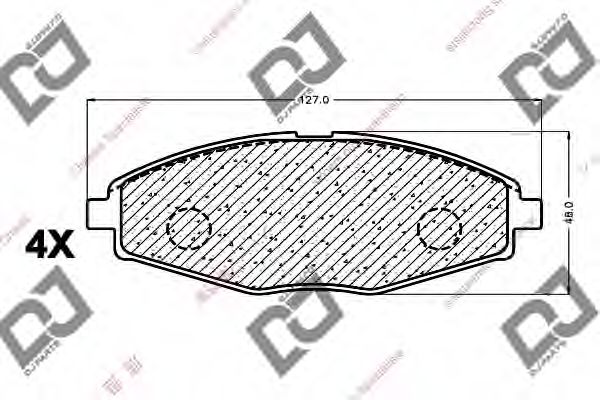 Комплект тормозных колодок, дисковый тормоз DJ PARTS BP1110