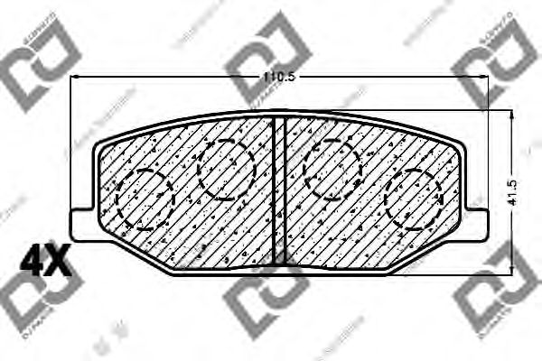 Комплект тормозных колодок, дисковый тормоз DJ PARTS BP1116