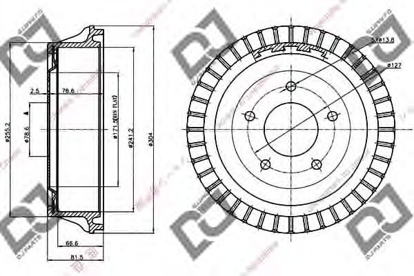 Тормозной барабан DJ PARTS BR1002