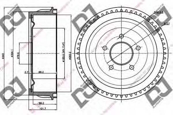Тормозной барабан DJ PARTS BR1007