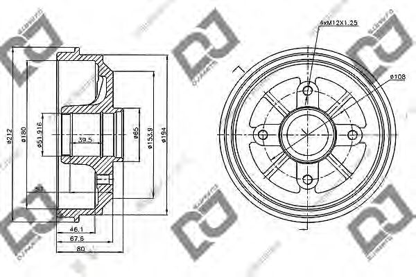 Тормозной барабан DJ PARTS BR1017