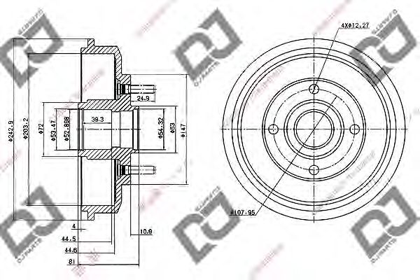 Тормозной барабан DJ PARTS BR1019