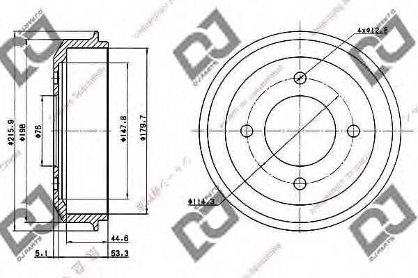 Тормозной барабан DJ PARTS BR1021