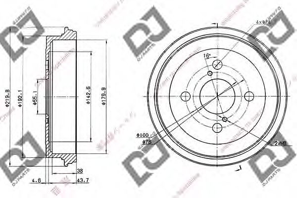 Тормозной барабан DJ PARTS BR1032