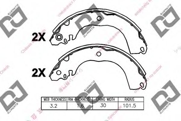 Комплект тормозных колодок DJ PARTS BS1130