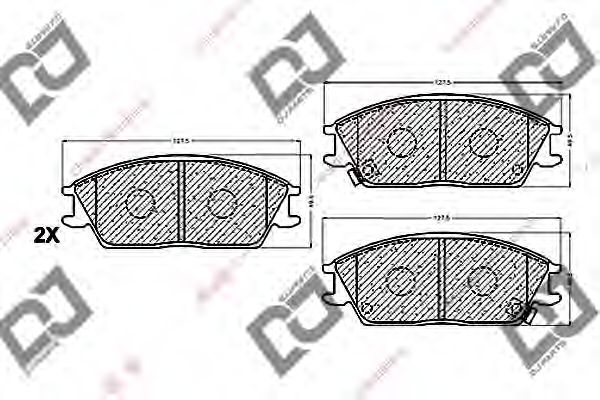 Комплект тормозных колодок, дисковый тормоз DJ PARTS BP1101